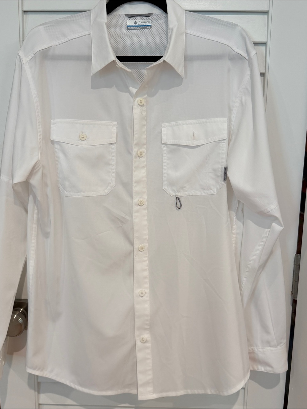Columbia Men’s Lightweight Shirt Sz M Long Sleeves Pockets White Vented Fishing